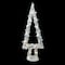 34" Pre-Lit Glitter String & Cotton Ball Christmas Tree with Metal Frame & 20 Warm White LED Lights